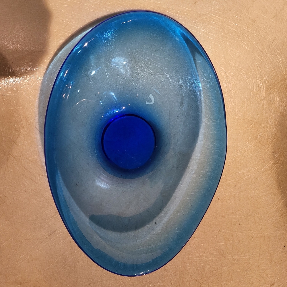 Mid-Century Blue Vintage Selandia Bowl by Per Lutken Holmegaard